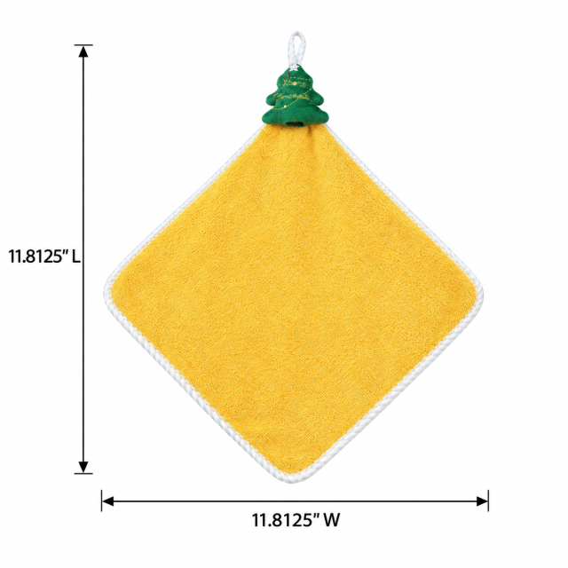 Coral Velvet Christmas Hanging Hand Towel