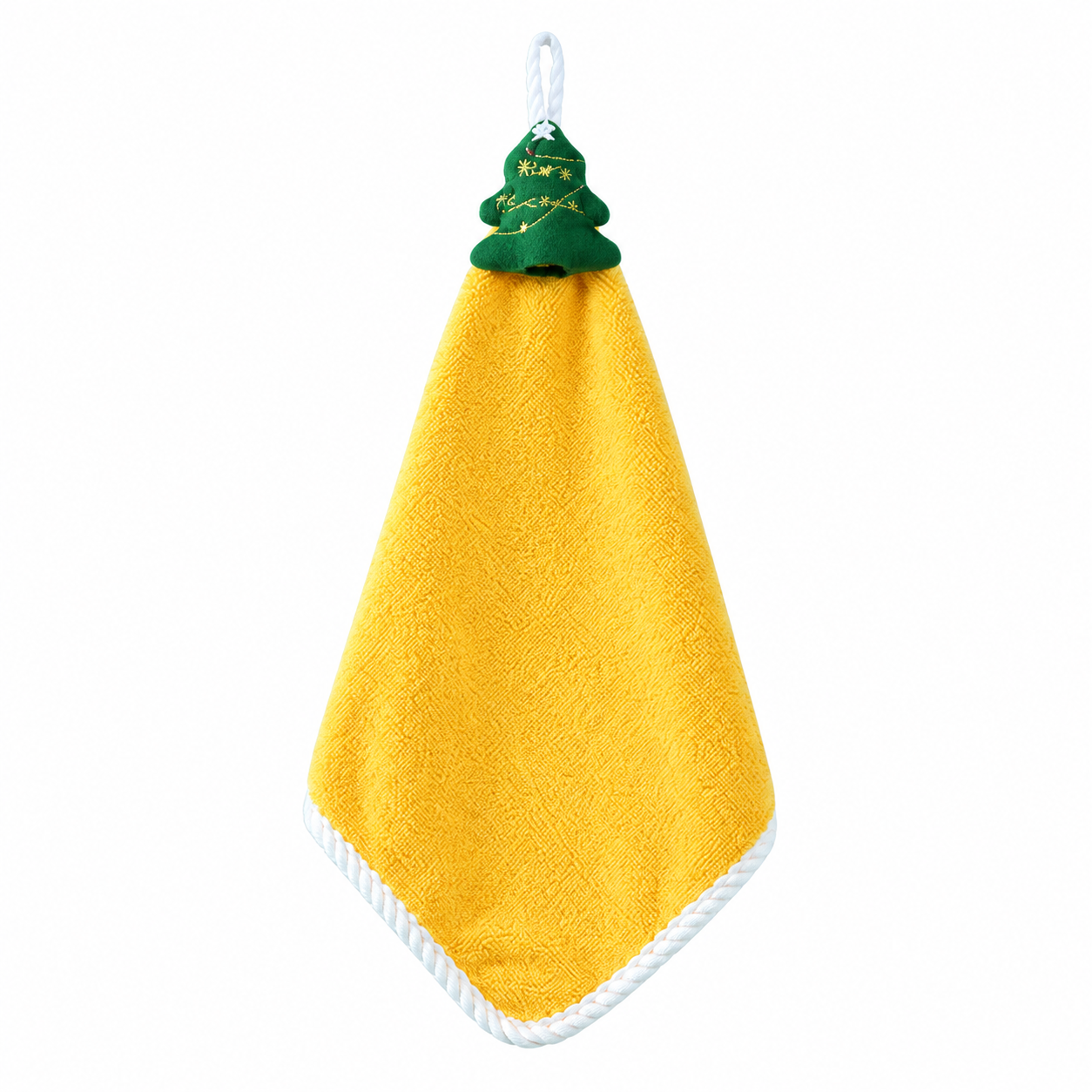Coral Velvet Christmas Hanging Hand Towel