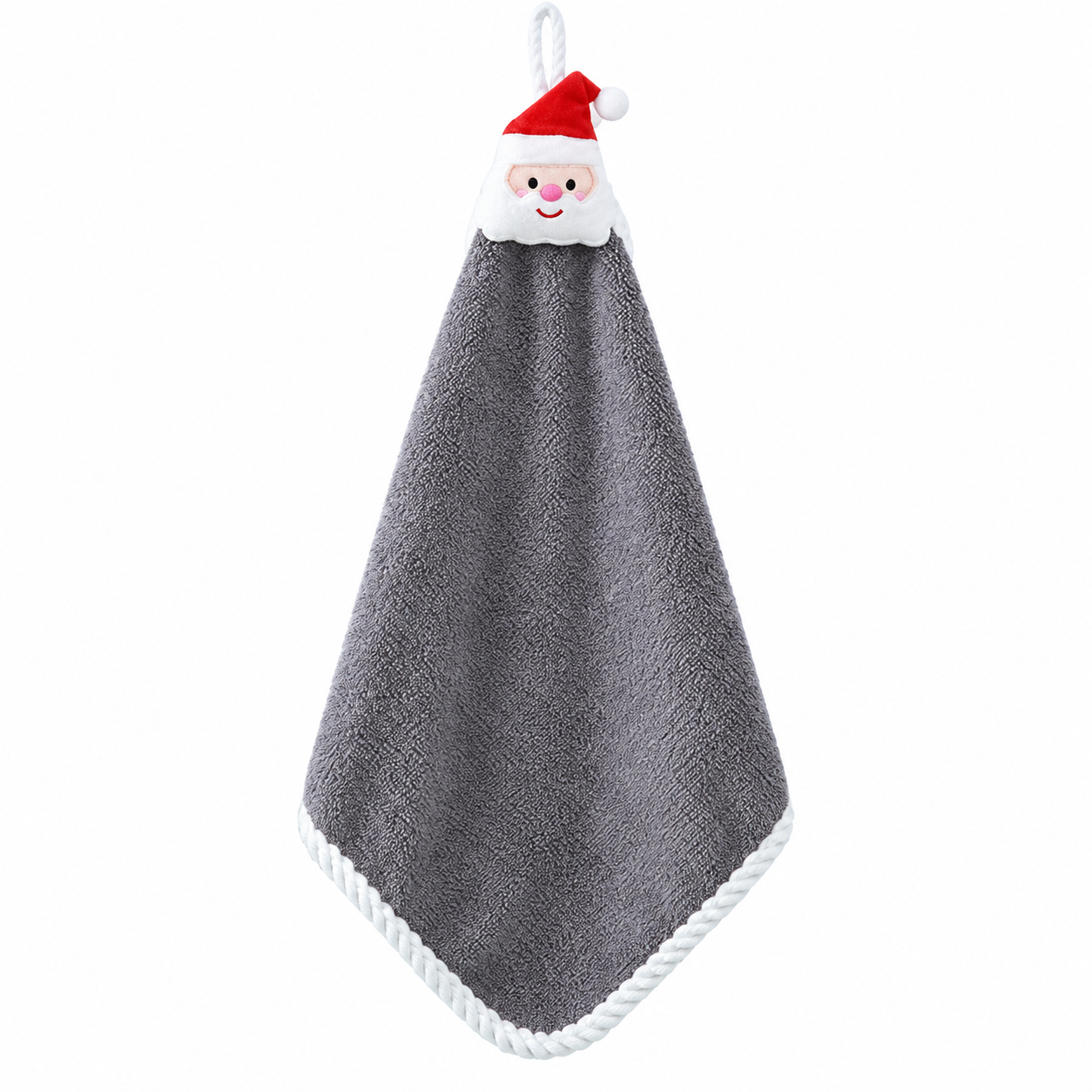 Coral Velvet Christmas Hanging Hand Towel