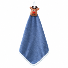 Coral Velvet Christmas Hanging Hand Towel