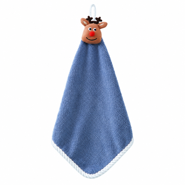 Coral Velvet Christmas Hanging Hand Towel
