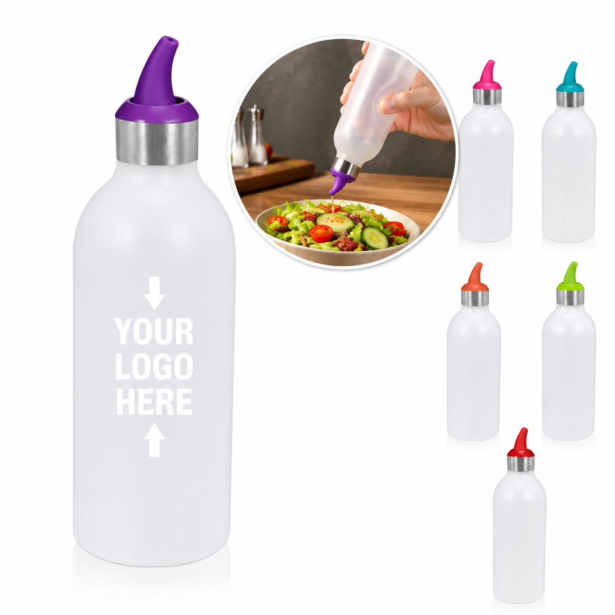 Curved Nozzle Salad Dressing Squeeze Bottle