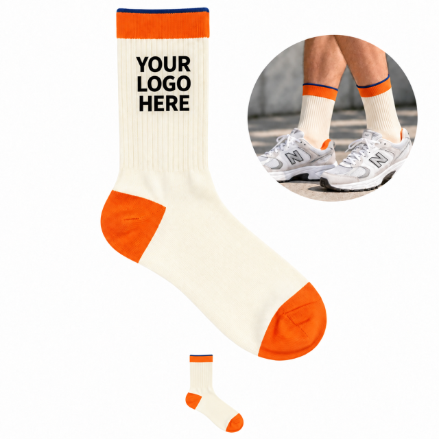 Custom Cotton Athletic Quarter Crew Socks