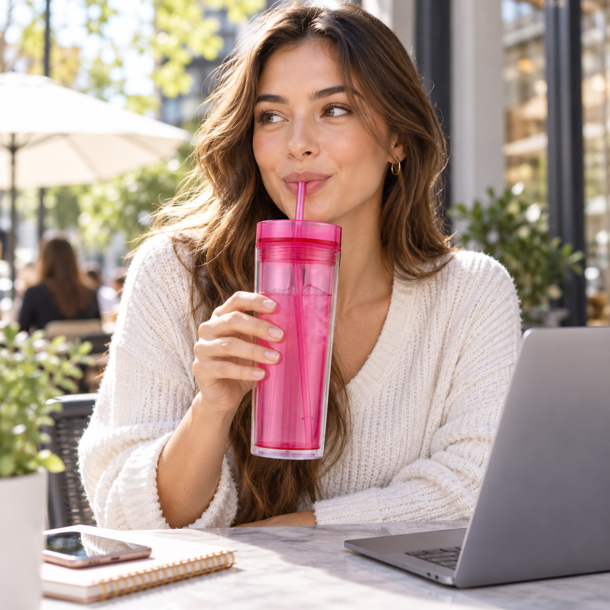 Double Wall PS Straw Tumbler