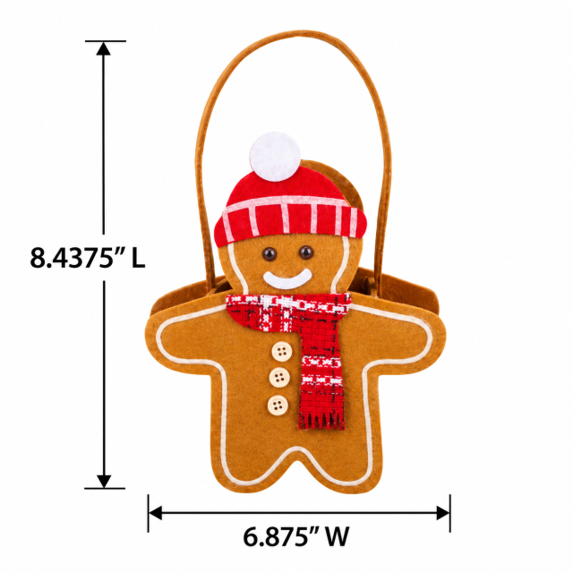 Felt Gingerbread Man Christmas Treat Bag