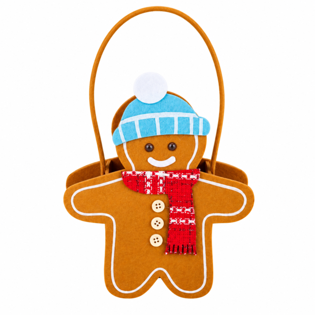 Felt Gingerbread Man Christmas Treat Bag