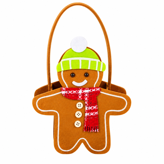 Felt Gingerbread Man Christmas Treat Bag