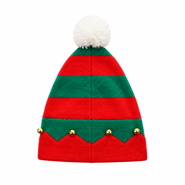 Festive Knit Jingle Bell Christmas Beanie