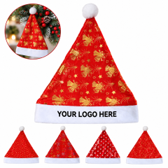 Festive Santa Hat With Gold Snowflake Pattern