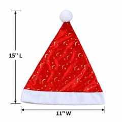 Festive Santa Hat With Gold Snowflake Pattern