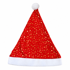 Festive Santa Hat With Gold Snowflake Pattern