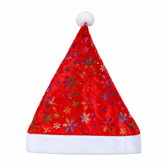 Festive Santa Hat With Gold Snowflake Pattern