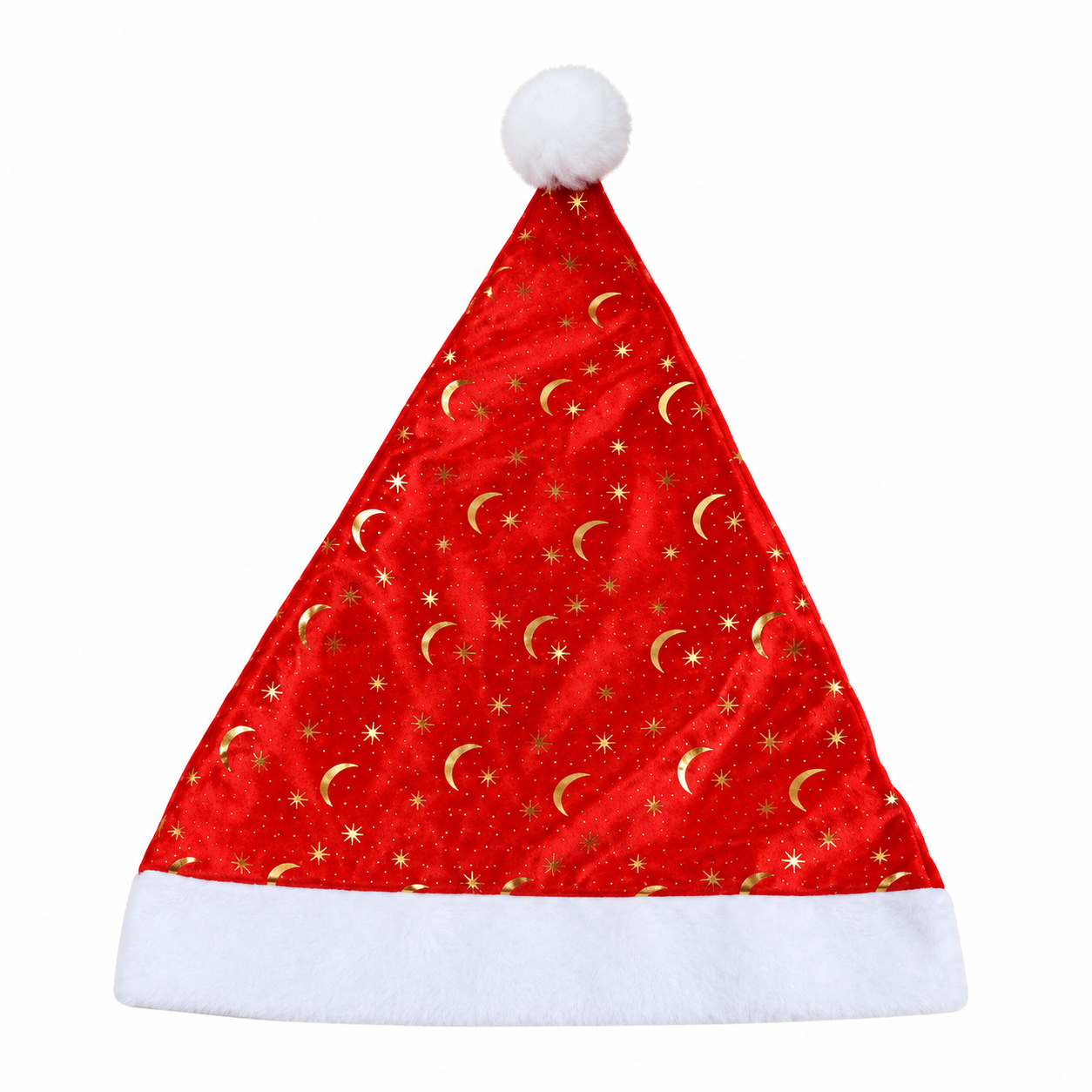 Festive Santa Hat With Gold Snowflake Pattern