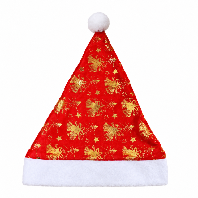 Festive Santa Hat With Gold Snowflake Pattern