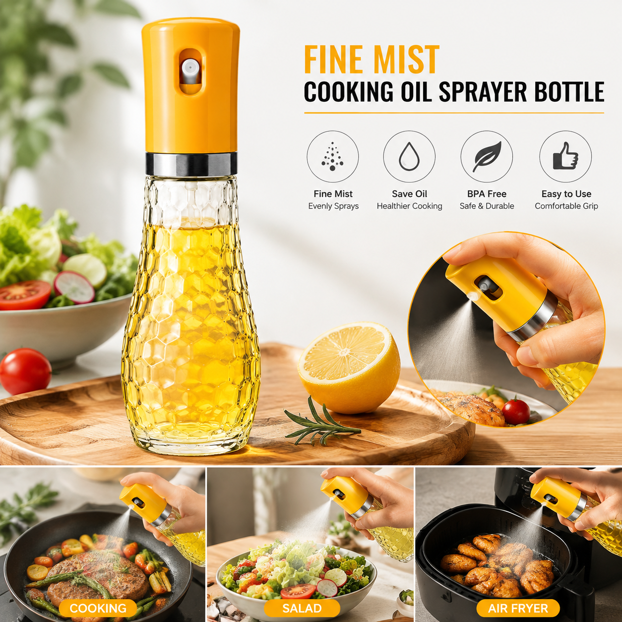 Fine Mist Cooking Oil Sprayer Bottle
