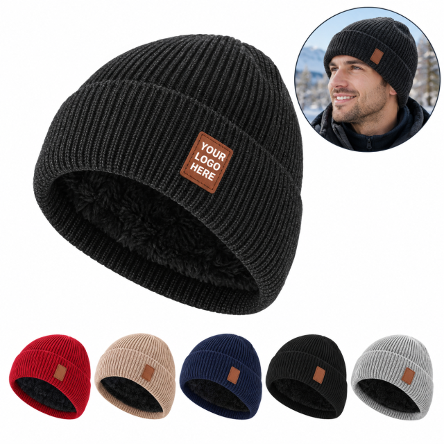 Fleece Lined Polyester Knit Beanie