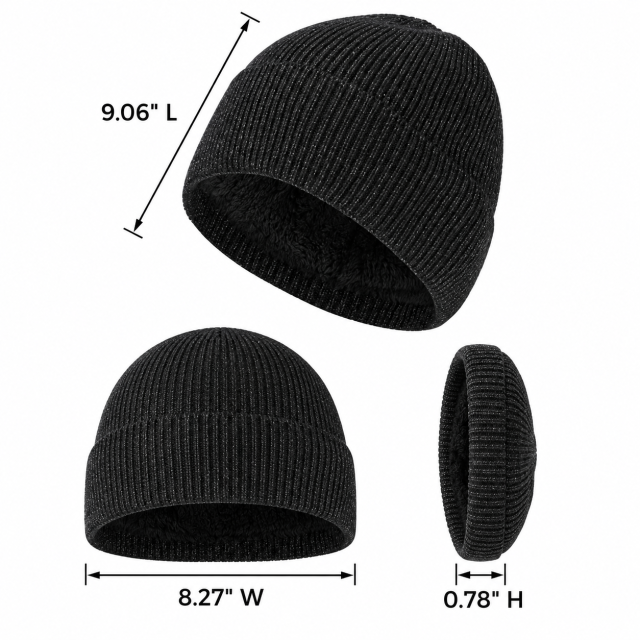 Fleece Lined Polyester Knit Beanie