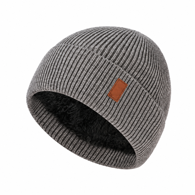 Fleece Lined Polyester Knit Beanie