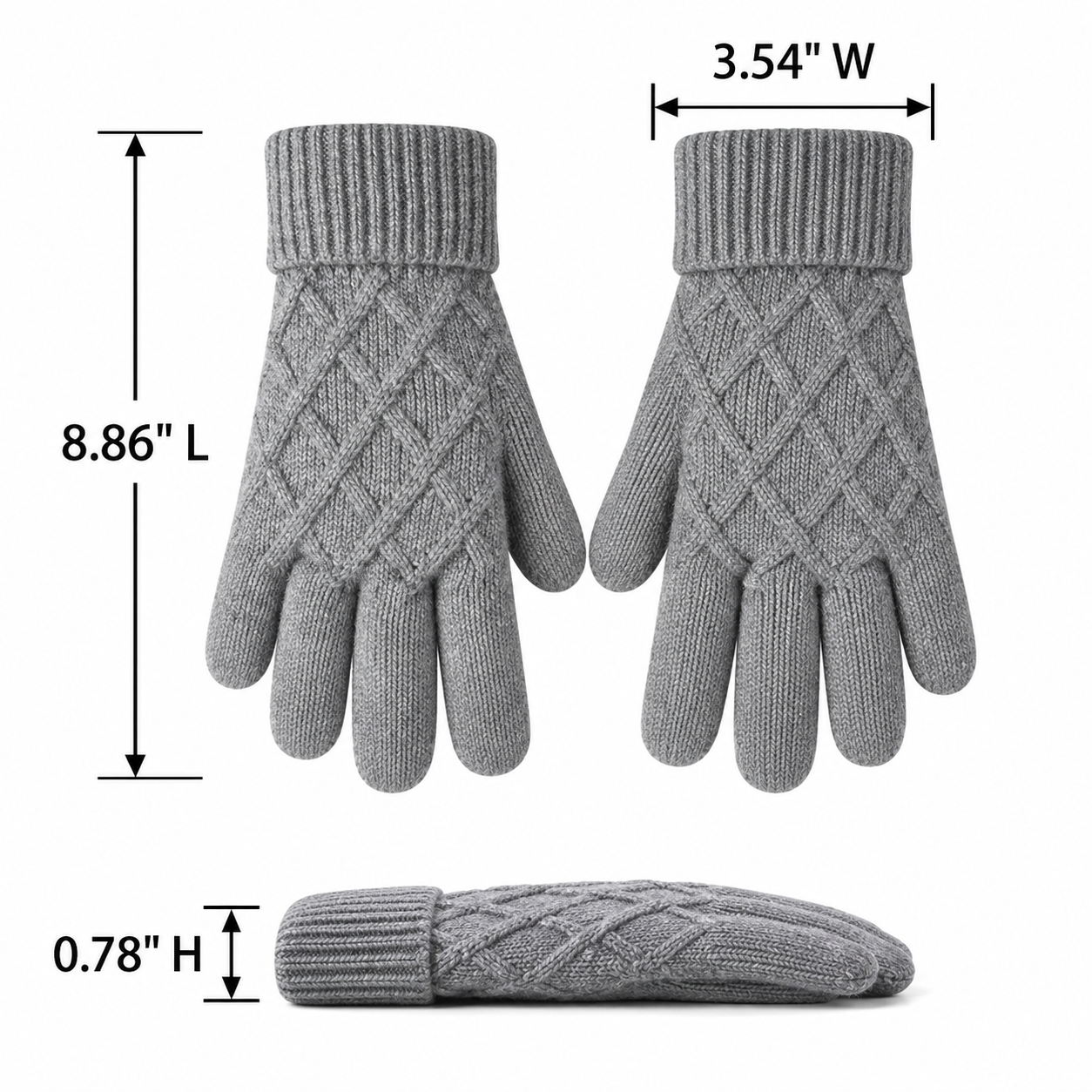 Fleece Lined Touchscreen Winter Knit Gloves