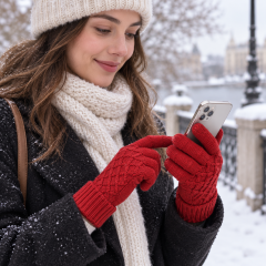 Fleece Lined Touchscreen Winter Knit Gloves