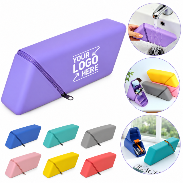 Foldable Silicone Pencil and Cosmetic Holder