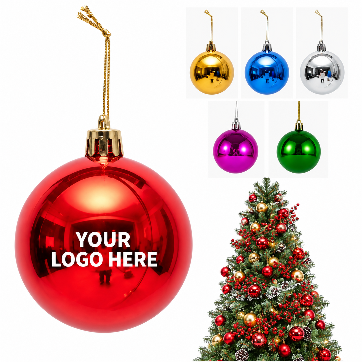 Glossy Plastic Christmas Ball Ornament
