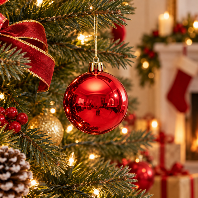 Glossy Plastic Christmas Ball Ornament
