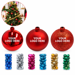 Glossy Plastic Christmas Hanging Ball Ornament