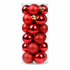 Glossy Plastic Christmas Hanging Ball Ornament
