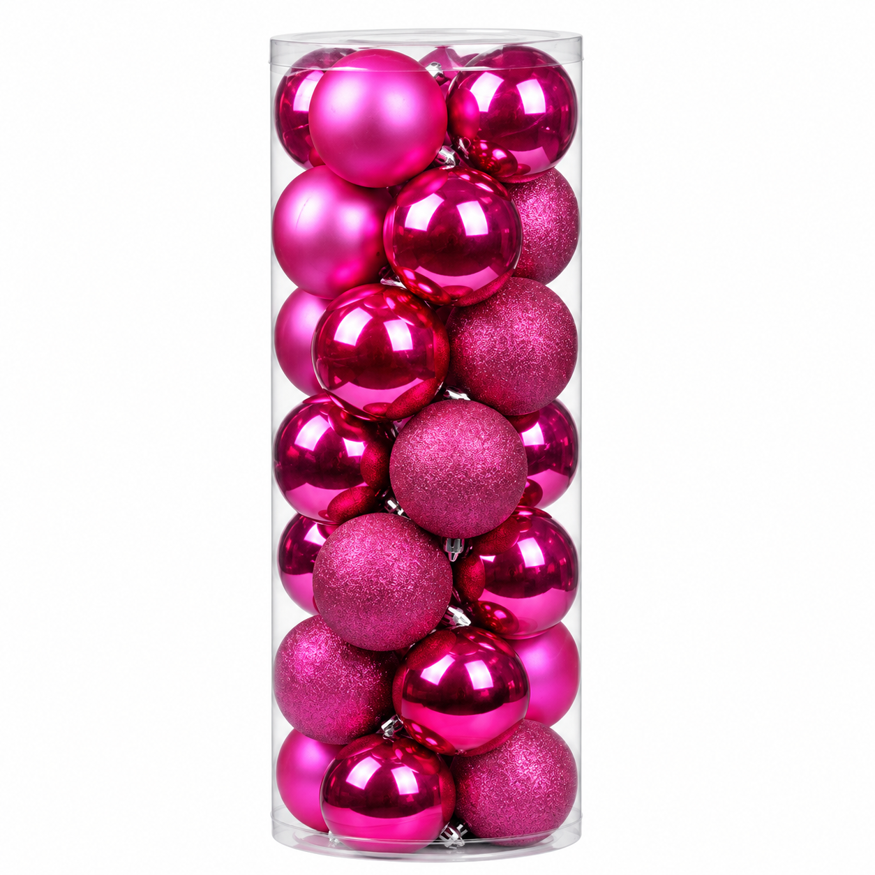 Glossy Plastic Christmas Hanging Ball Ornament