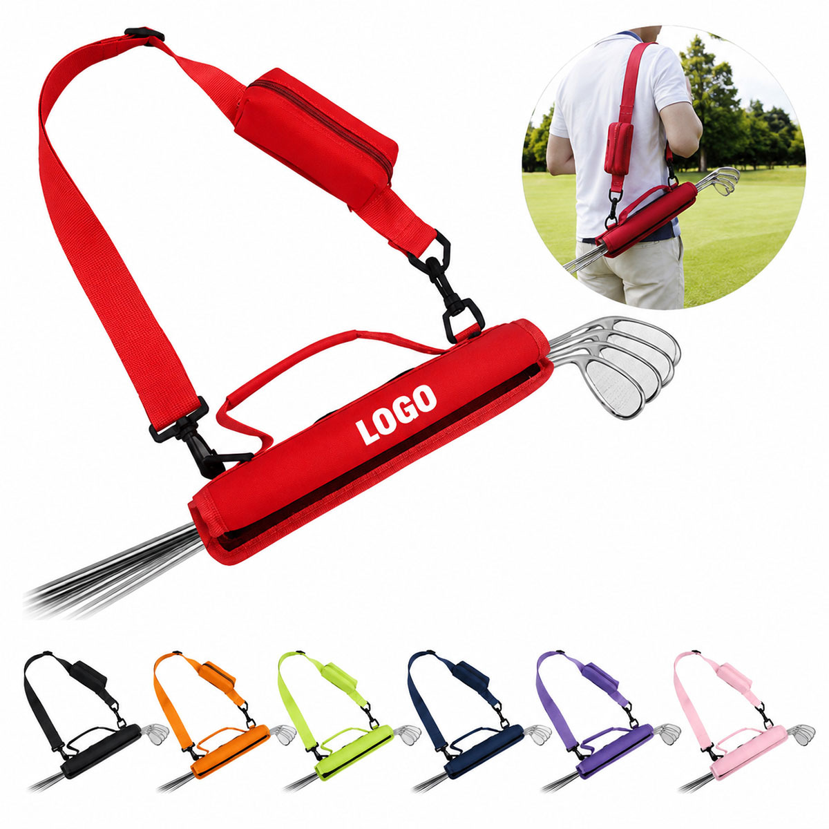 Golf Club Bag with Ball Pouch