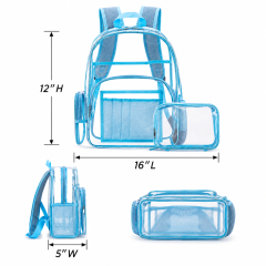 Heavy Duty Clear PVC Backpack With Pouch