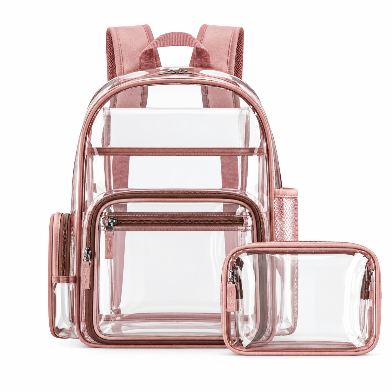 Heavy Duty Clear PVC Backpack With Pouch