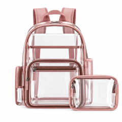 Heavy Duty Clear PVC Backpack With Pouch