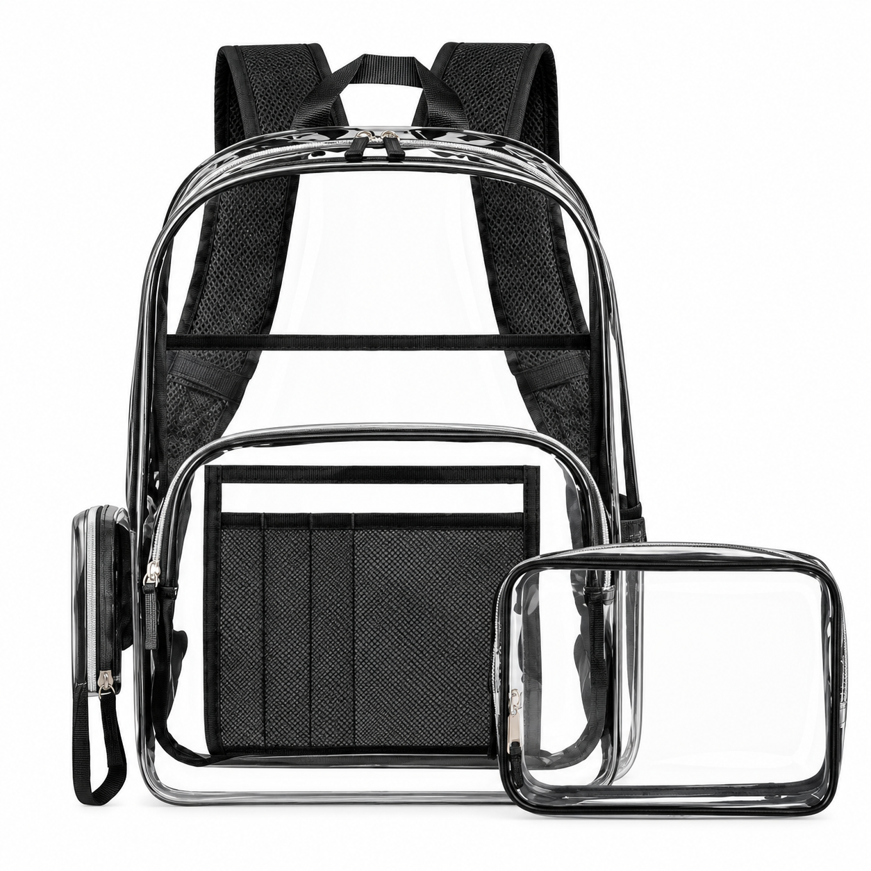 Heavy Duty Clear PVC Backpack With Pouch