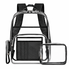 Heavy Duty Clear PVC Backpack With Pouch