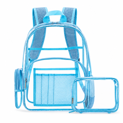 Heavy Duty Clear PVC Backpack With Pouch