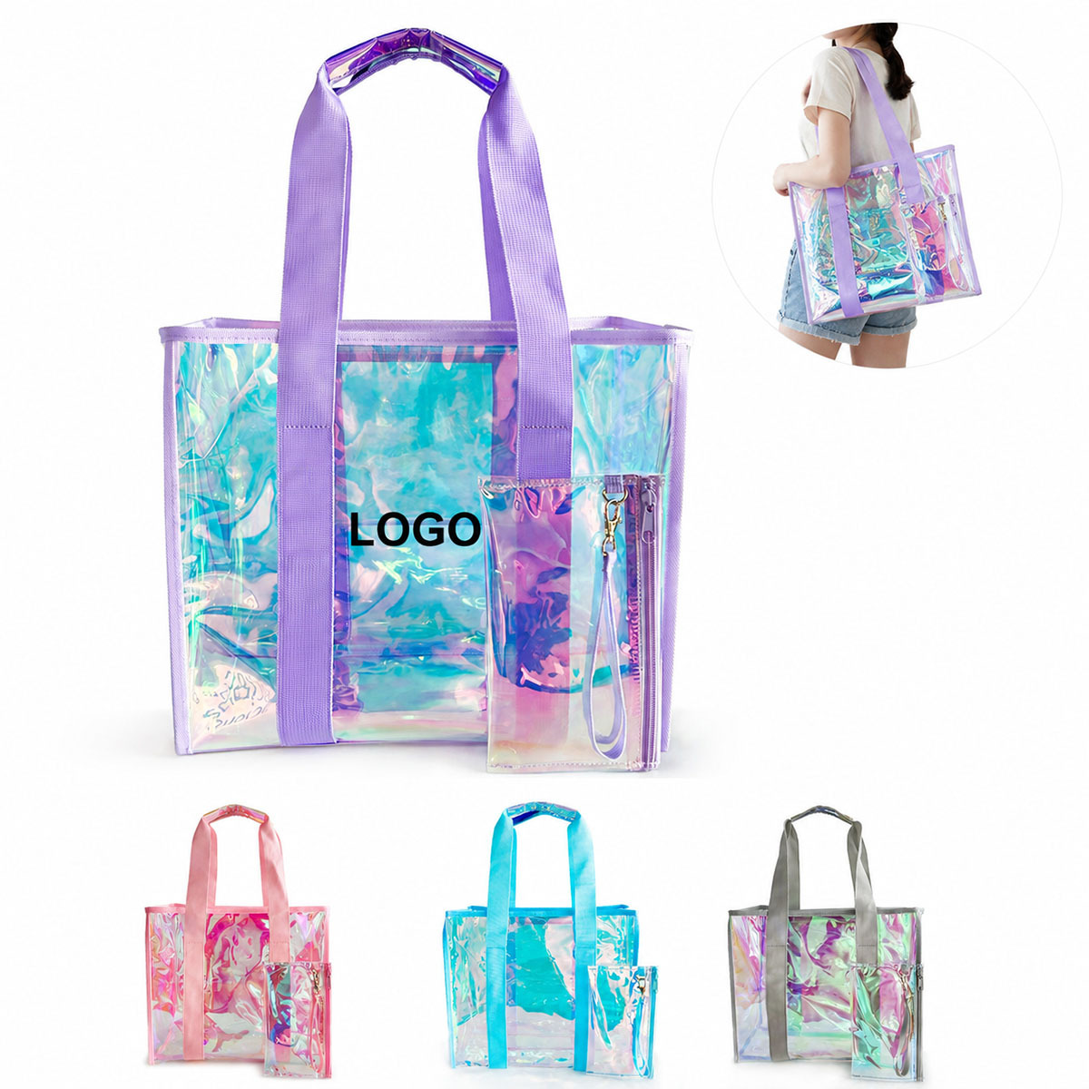 Iridescent Clear Tote Bag