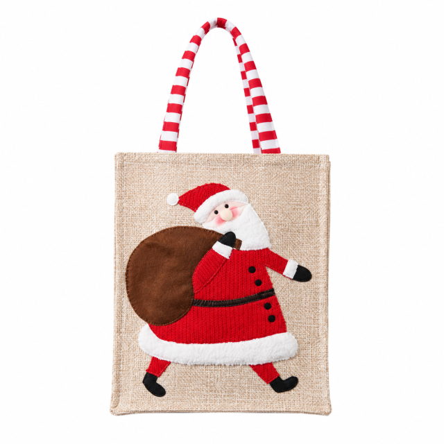 Jute Non Woven Christmas Gift Tote Bag