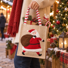 Jute Non Woven Christmas Gift Tote Bag