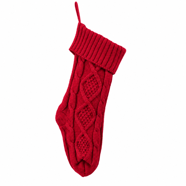 Knitted Christmas Stocking Gift Holder