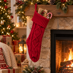 Knitted Christmas Stocking Gift Holder