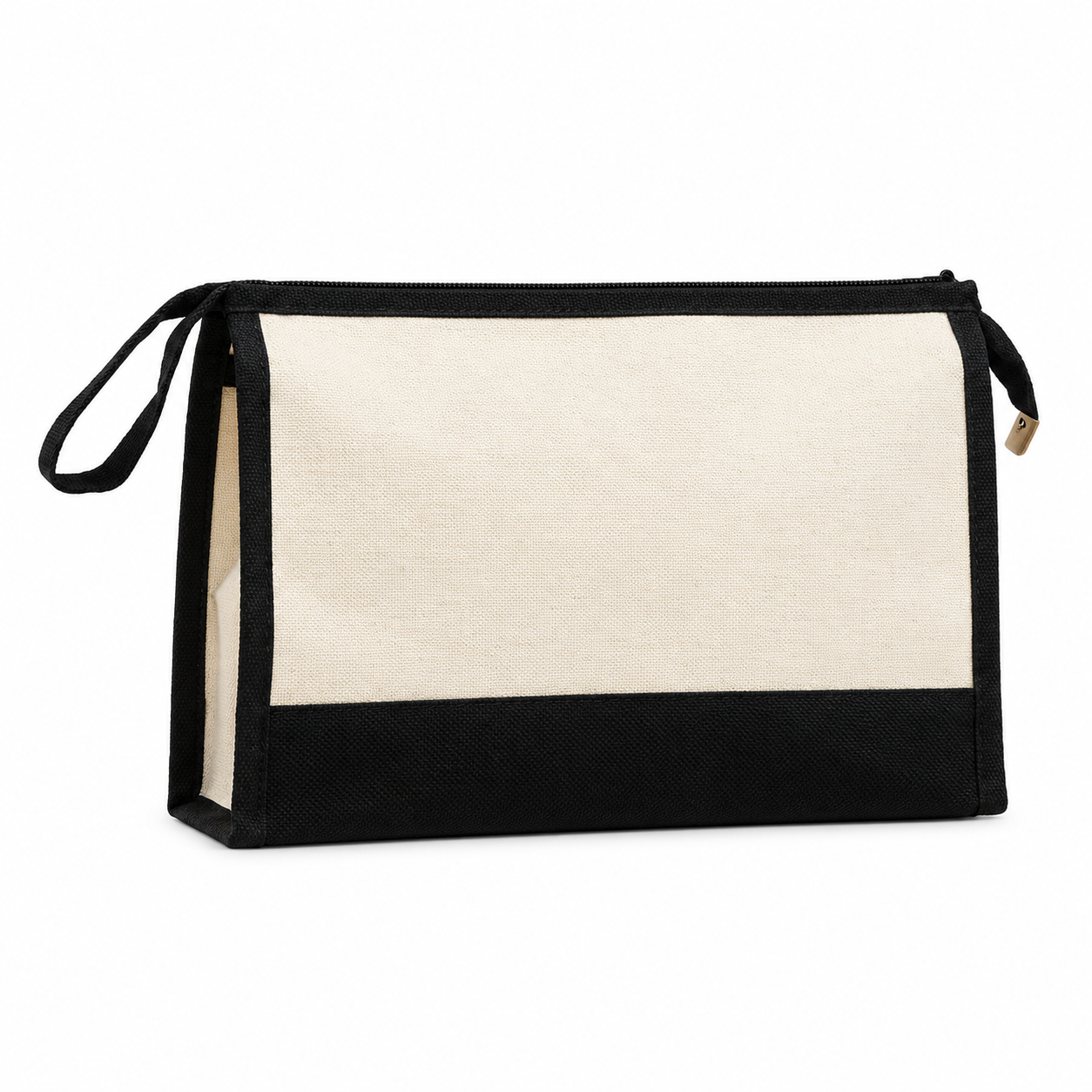 Laminated Canvas Zipper Cosmetic Pouch