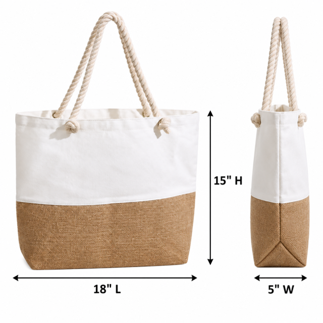 Laminated Canvas Zipper Travel Tote Bag
