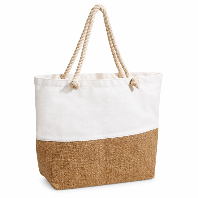 Laminated Canvas Zipper Travel Tote Bag