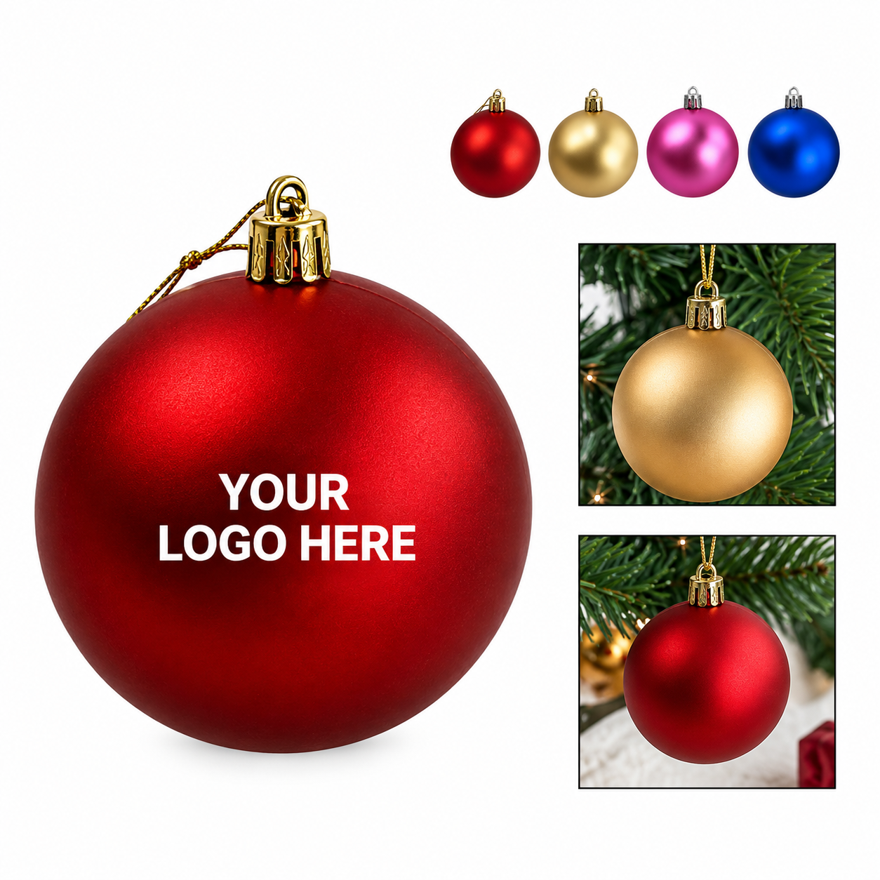Matte Round Plastic Holiday Ornament