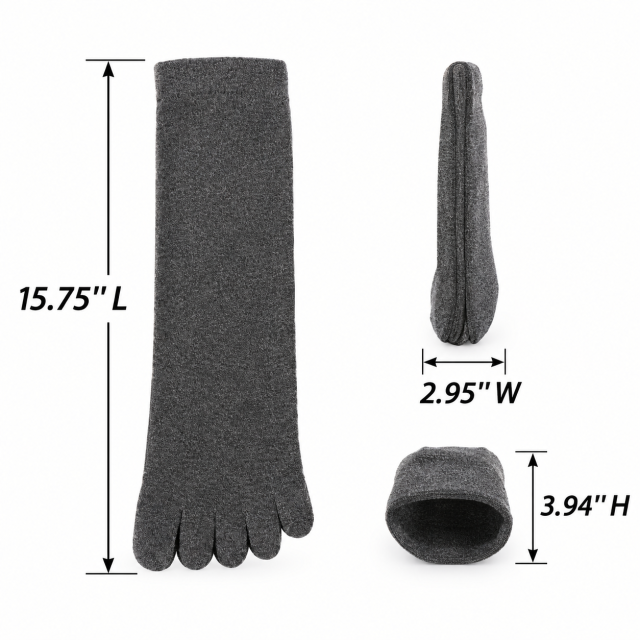 Mens Five Toe Cotton Blend Socks