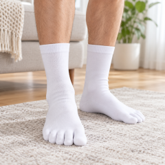 Mens Five Toe Cotton Blend Socks