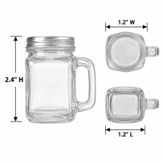 Mini Glass Mason Jar with Lid and Handle