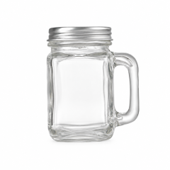 Mini Glass Mason Jar with Lid and Handle